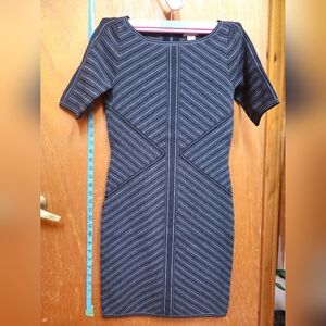 Elegant Striped Black Dress